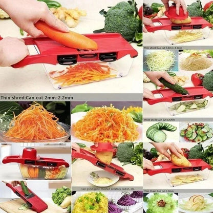 cuisine mandoline 6 lames sécurisées des coupes variées