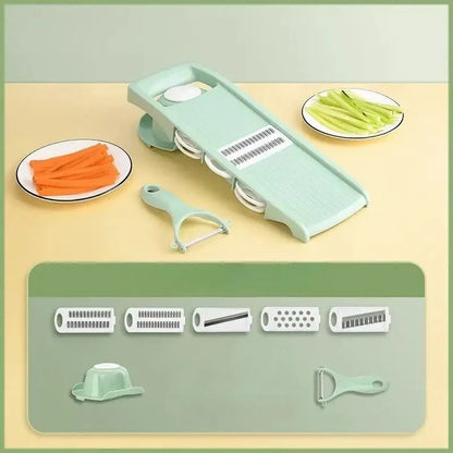 cuisine mandoline multifonctionnelle 5 lames couleur vert