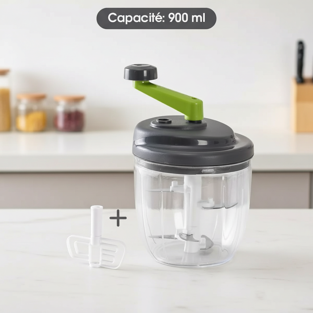 hachoir manuel rotatif sans bruit capacité  900 ml