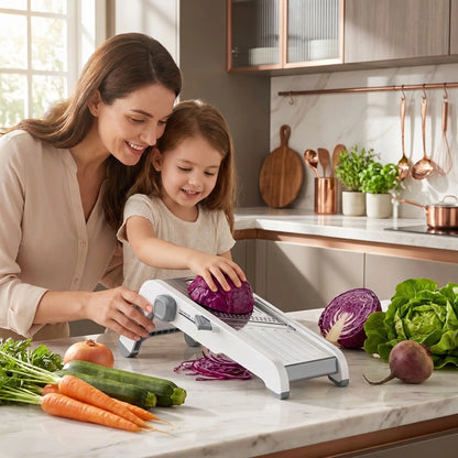 maman et sa fille utilisent cuisine mandoline swift cut