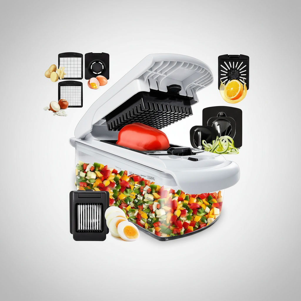 mandoline cuisine multichop pro avec lames spiraliseur et hachages