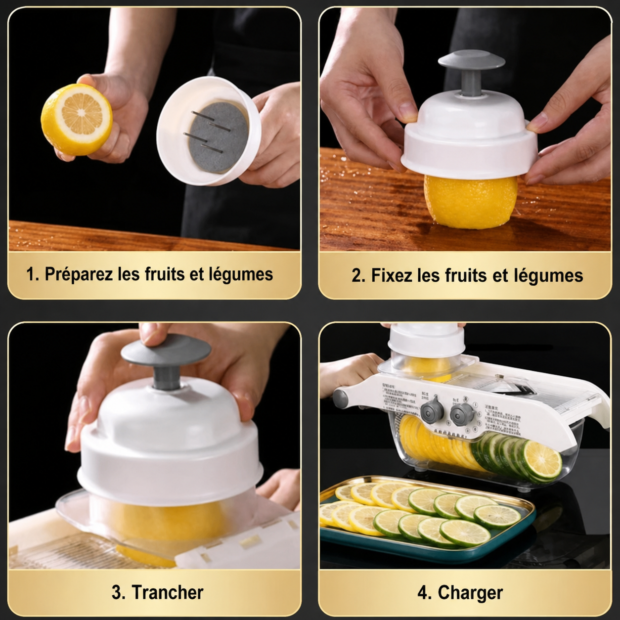 mandoline cuisine safety push méthode utilisation