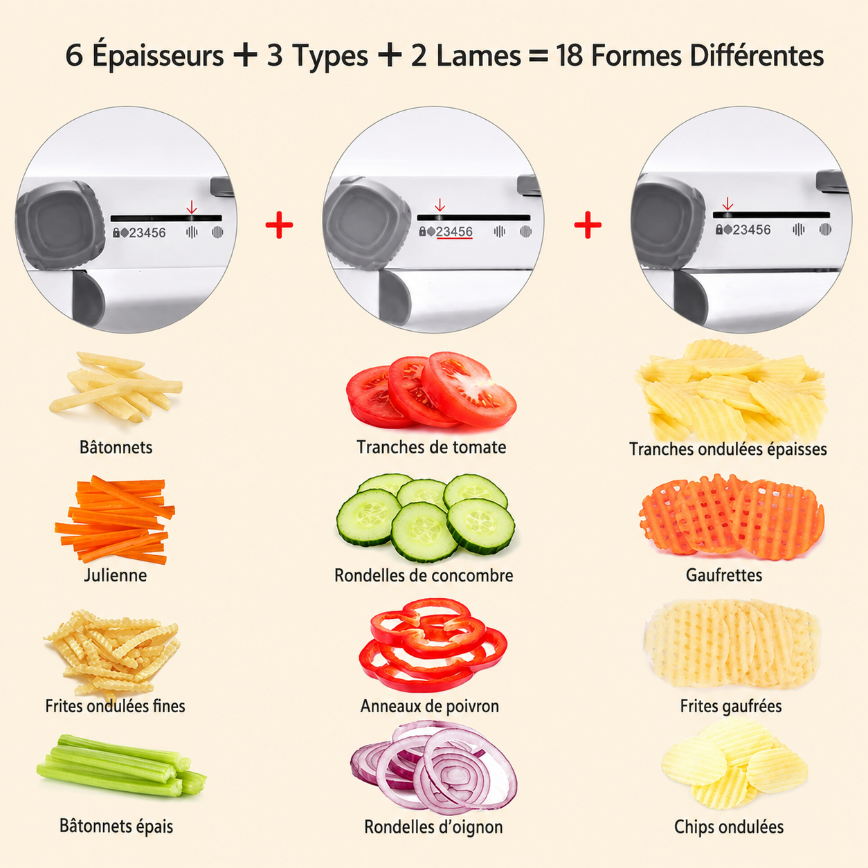 mandoline cuisine super cut différentes textures