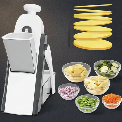 mandoline professionnelle multifonction sécurisée grise