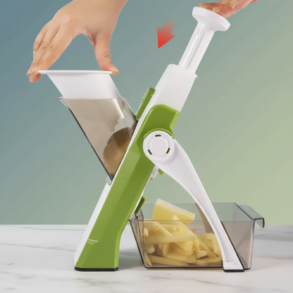 mandoline professionnelle multifonction sécurisée verte