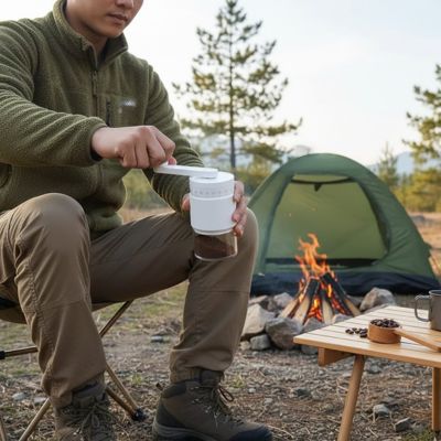 moulin à café manuel précision utilisé au camping