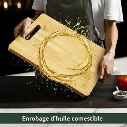 planche à découper bois massif double face enrobée d'huile comestible