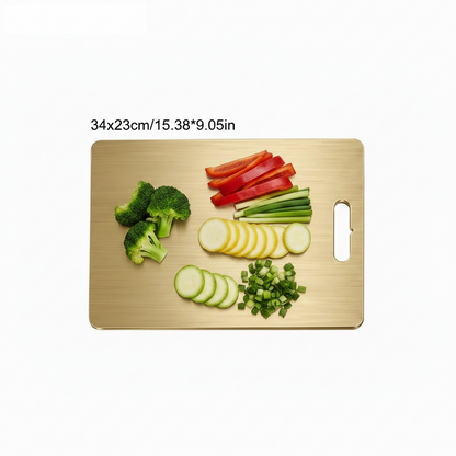 planche a decouper en titane inox indestructible doré 34x23cm