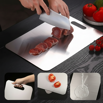 Planche à découper en inox 316 hygiénique facile à couper  nettoyer ranger.