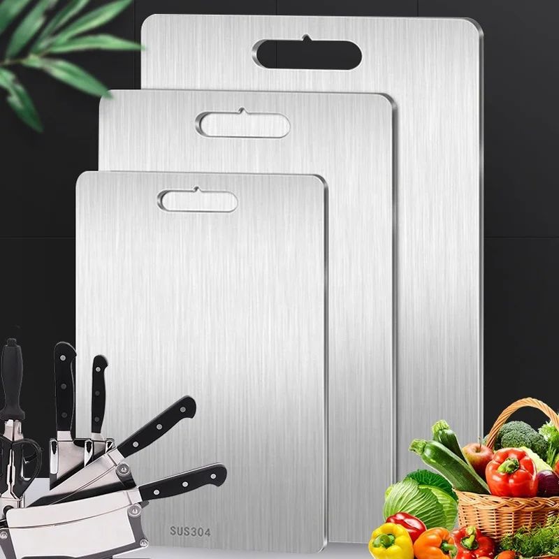planche a decouper inox antibactérienne couleur grise