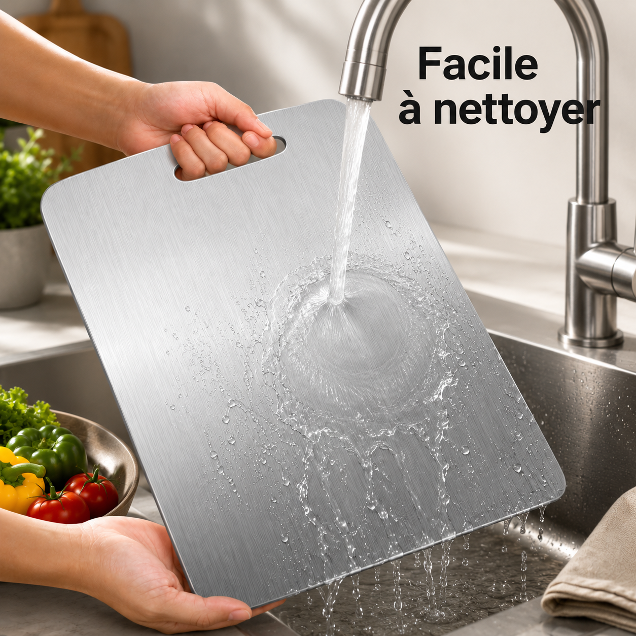 planche à découper inox indestructible facile à nettoyer