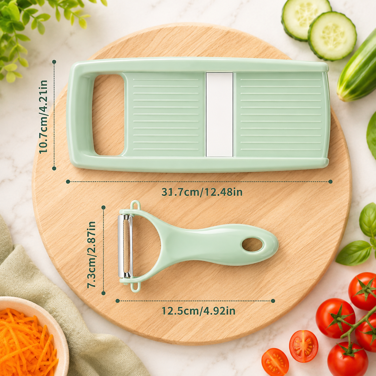 taille cuisine mandoline multifonctionnelle 5 lames couleur verte
